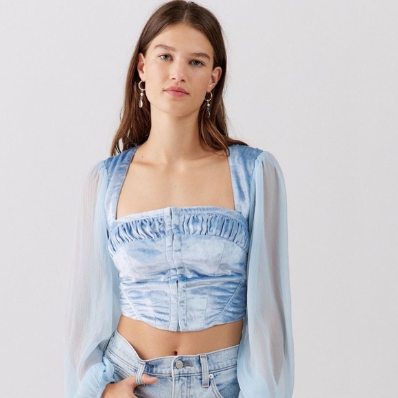 urban outfitters peggy velvet corset top - Picture 1 of 5